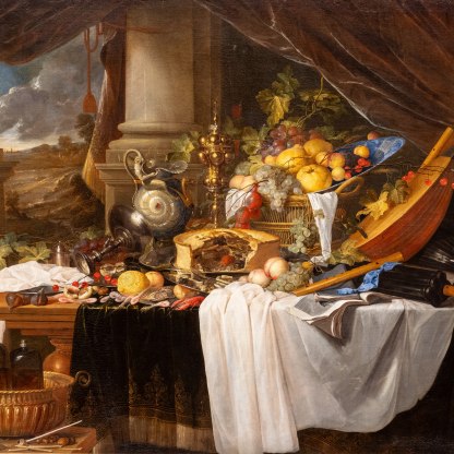 Jan Davidsz de Heem A banquet still life, 1643, oil on canvas, 155 x 211 cm, Private Collection, New York.